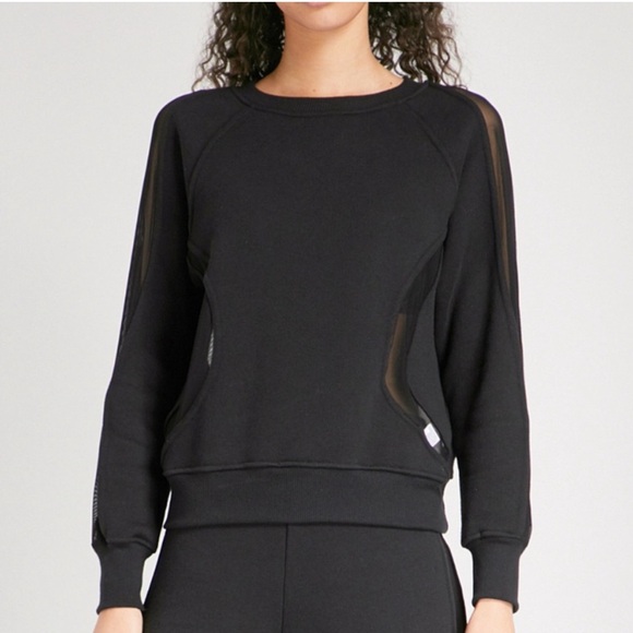 GOOD AMERICAN Mesh Sweatshirt Pullover Sweater Top - Picture 1 of 13